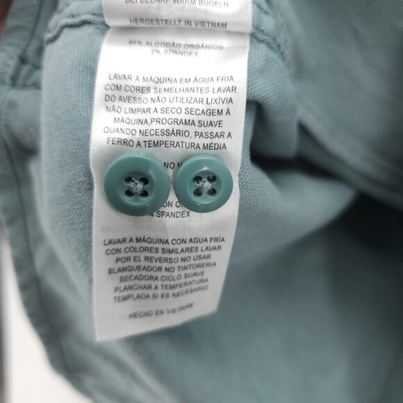 TOPO DESIGNS Women's Dirt Shirt Sage Blue Organic Cotton Stretch Size LARGE - Picture 7 of 8